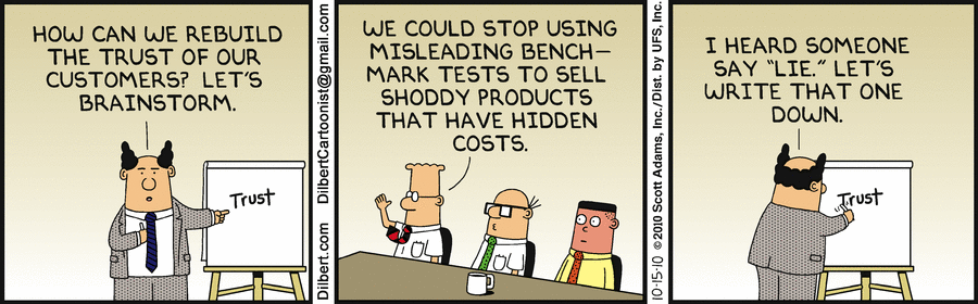 Dilbert sur l'absurdité du marketing